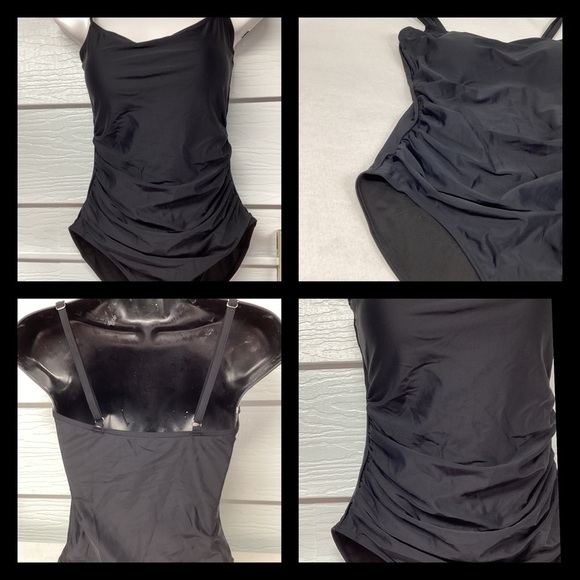Black one piece swimsuit. - Picture 3 of 5